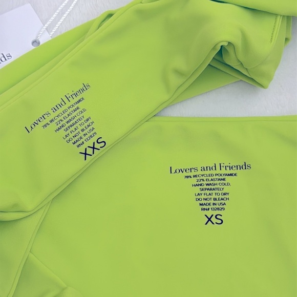 {NWT} Lovers + Friends | Neon Fun Loving Bikini Swimsuit Set Arctic Lime XXS/XS - Picture 13 of 15